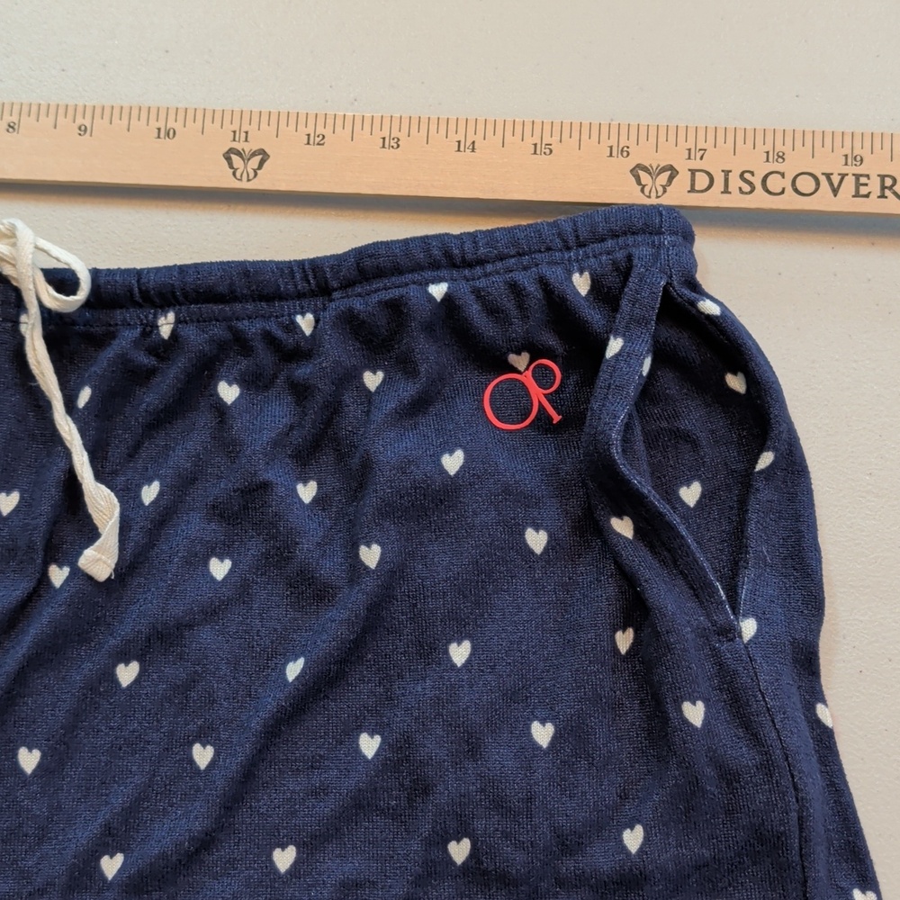 OP, Ocean Pacific, Blue Heart Print Pajama Short Set. Large - Picture 9 of 11